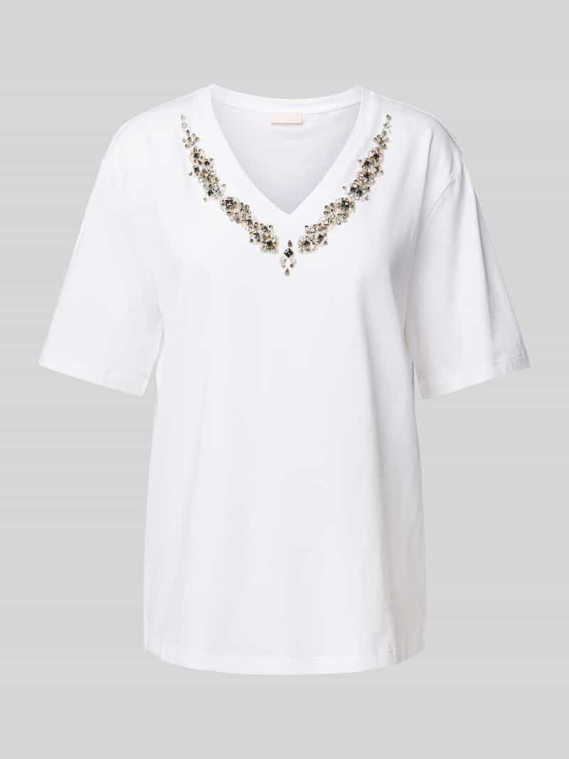 Liu Jo White T-shirt met siersteentjes