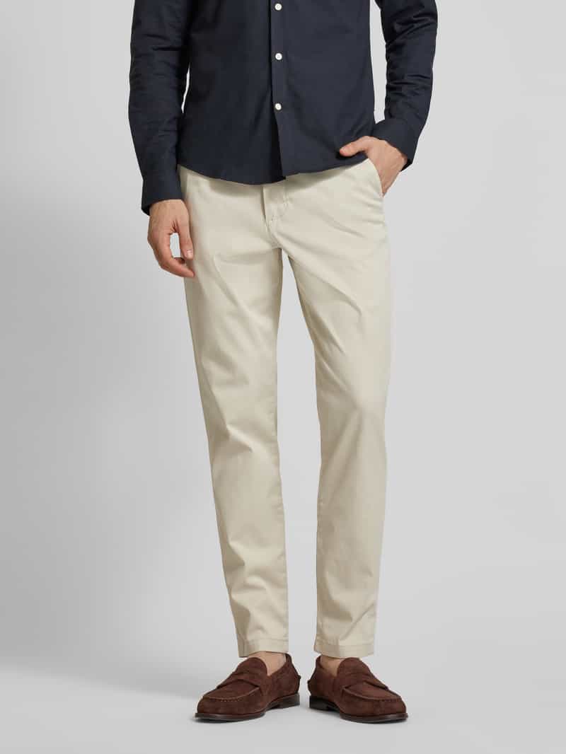 Selected slim fit chino van katoenmix model 'MILES' moonstruck, foto 4