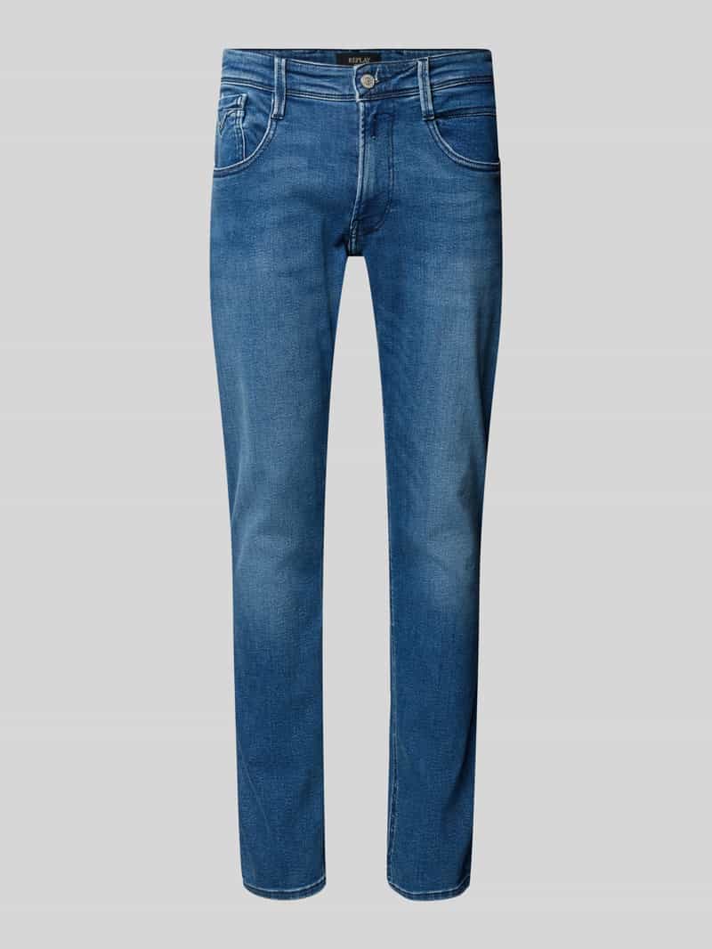 slim fit jeans met steekzakken model 'ANBASS'