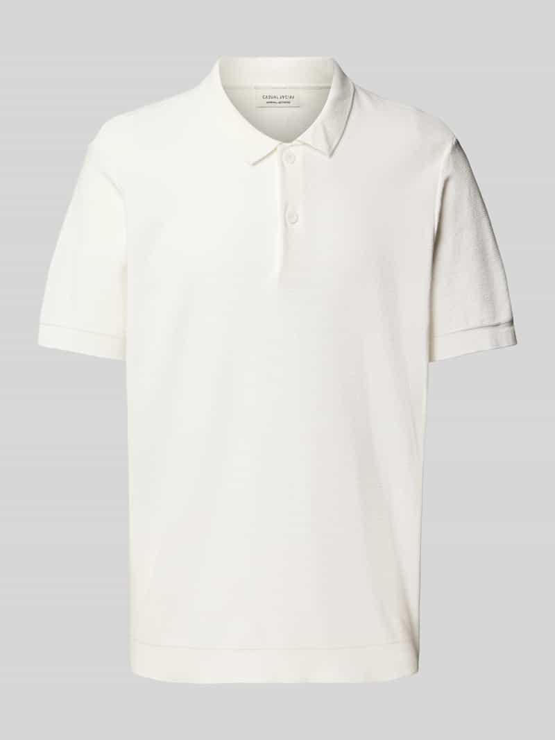 casual friday Relaxed fit poloshirt met structuurmotief model 'EDWARD'