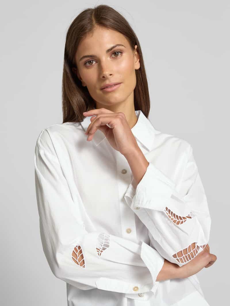 Opus Regular fit blouse met broderie anglaise model 'Fotanis'