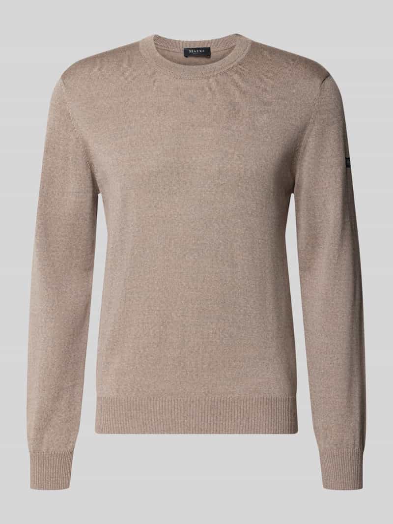 Gebreide pullover van scheerwol met labeldetail