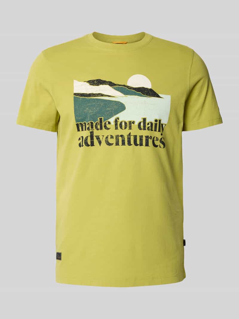 camel active T-shirt met motief- en statementprint