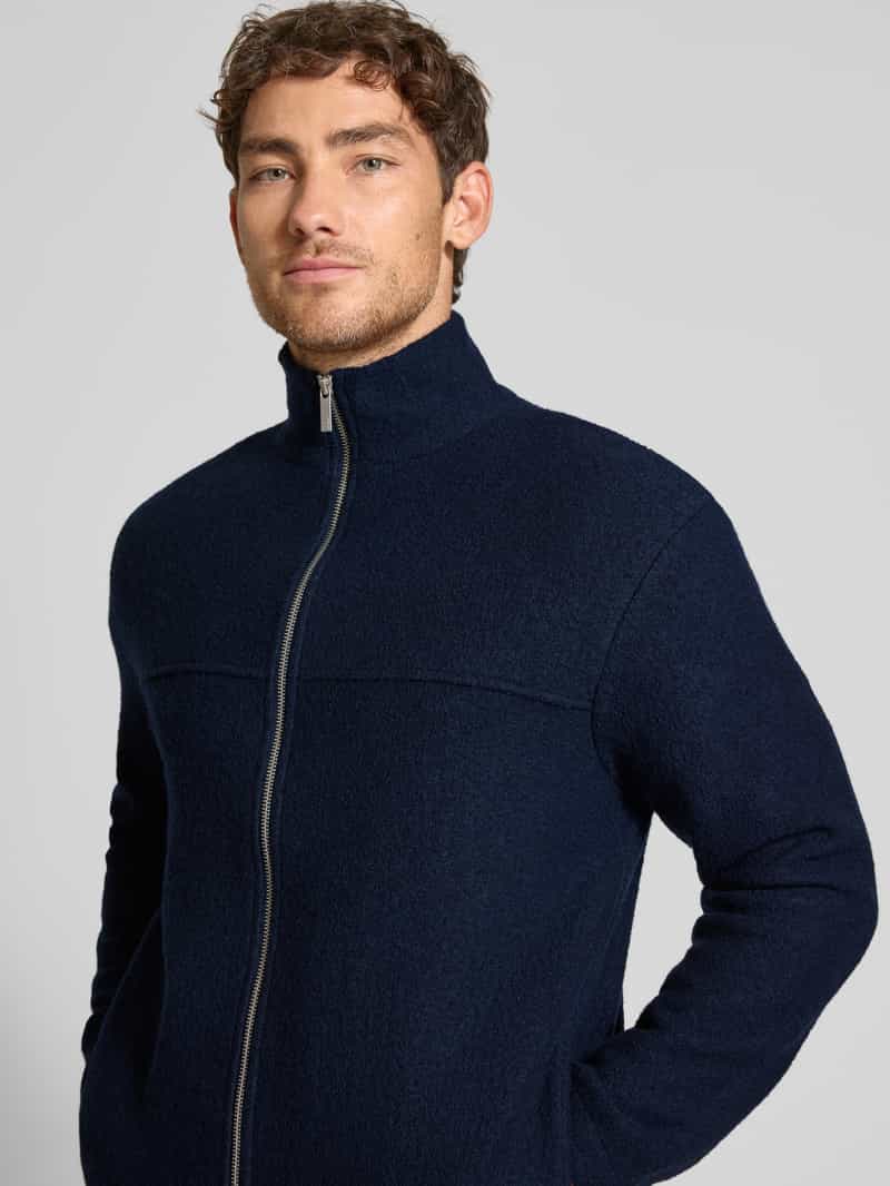 Selected Homme Regular fit cardigan van zuivere wollen bouclé model 'NEALY'