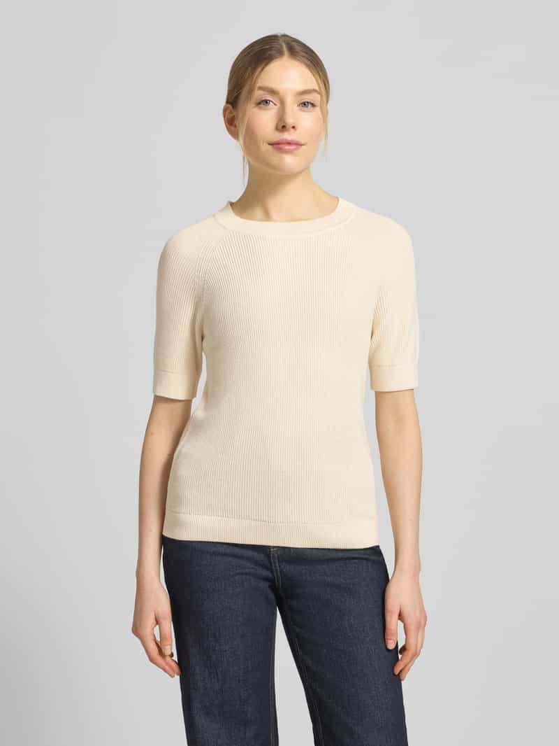 SELECTED WOMEN regular fit gebreide trui van viscose-katoenmix model 'ELINNA' creme, foto 3