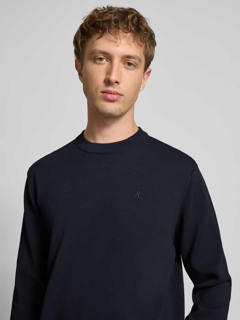 Replay Gebreide pullover met labelstitching