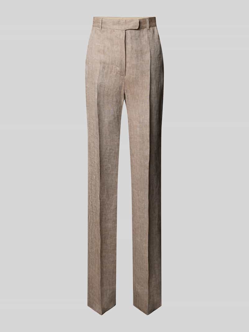 Max Mara Studio Straight leg linnen broek met persplooien model 'SATIRA'