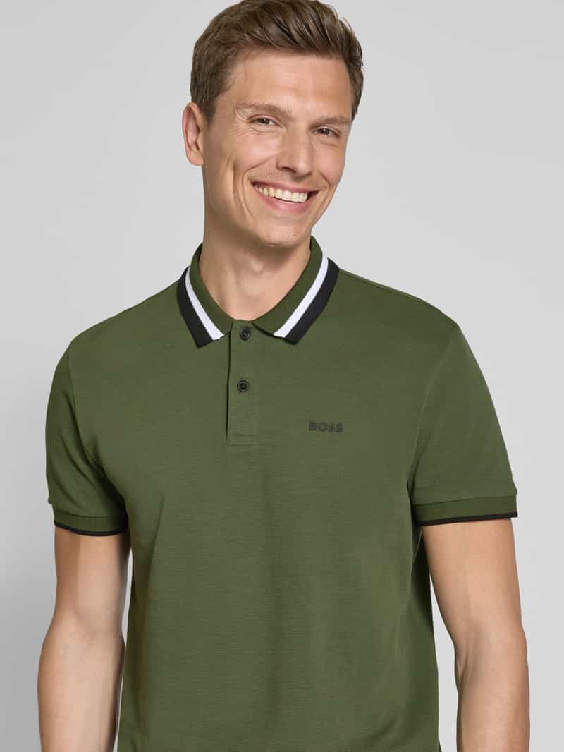 BOSS Green Regular fit poloshirt met labelprint model 'Paddy'