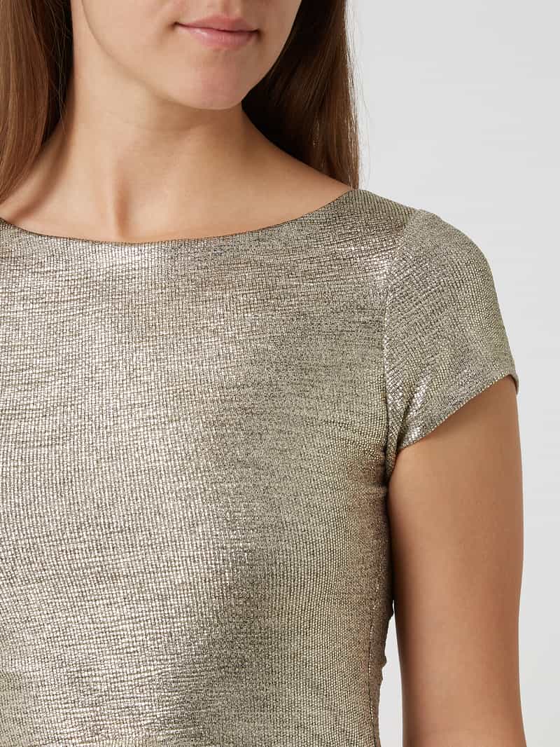 Swing Kokerjurk met ronde hals en plooien