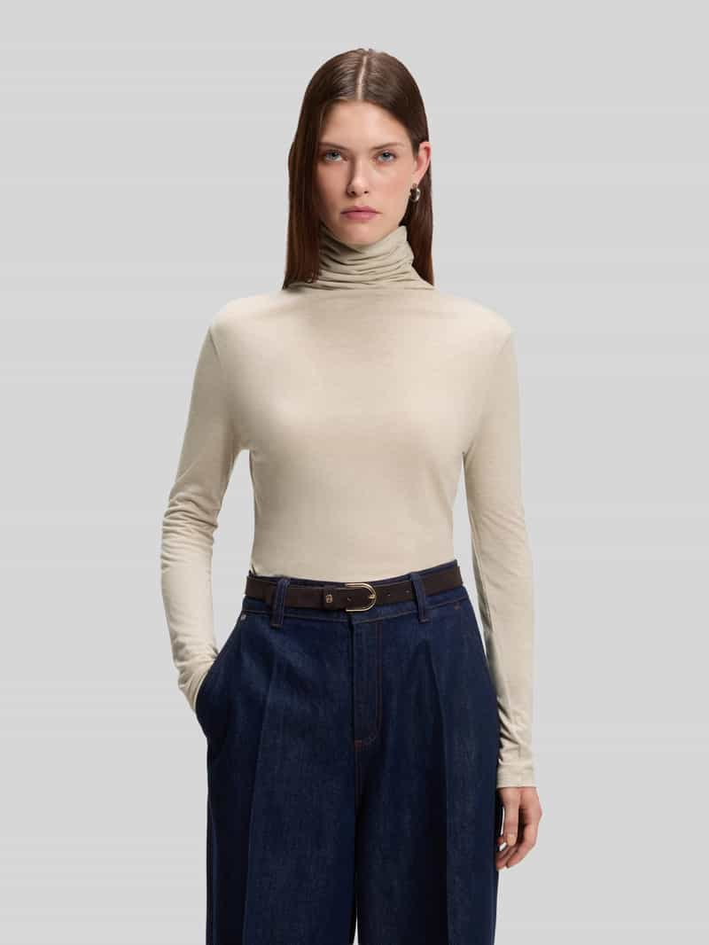 Boss Slim fit shirt met lange mouwen van mix van lyocell en wol model 'Elavus'