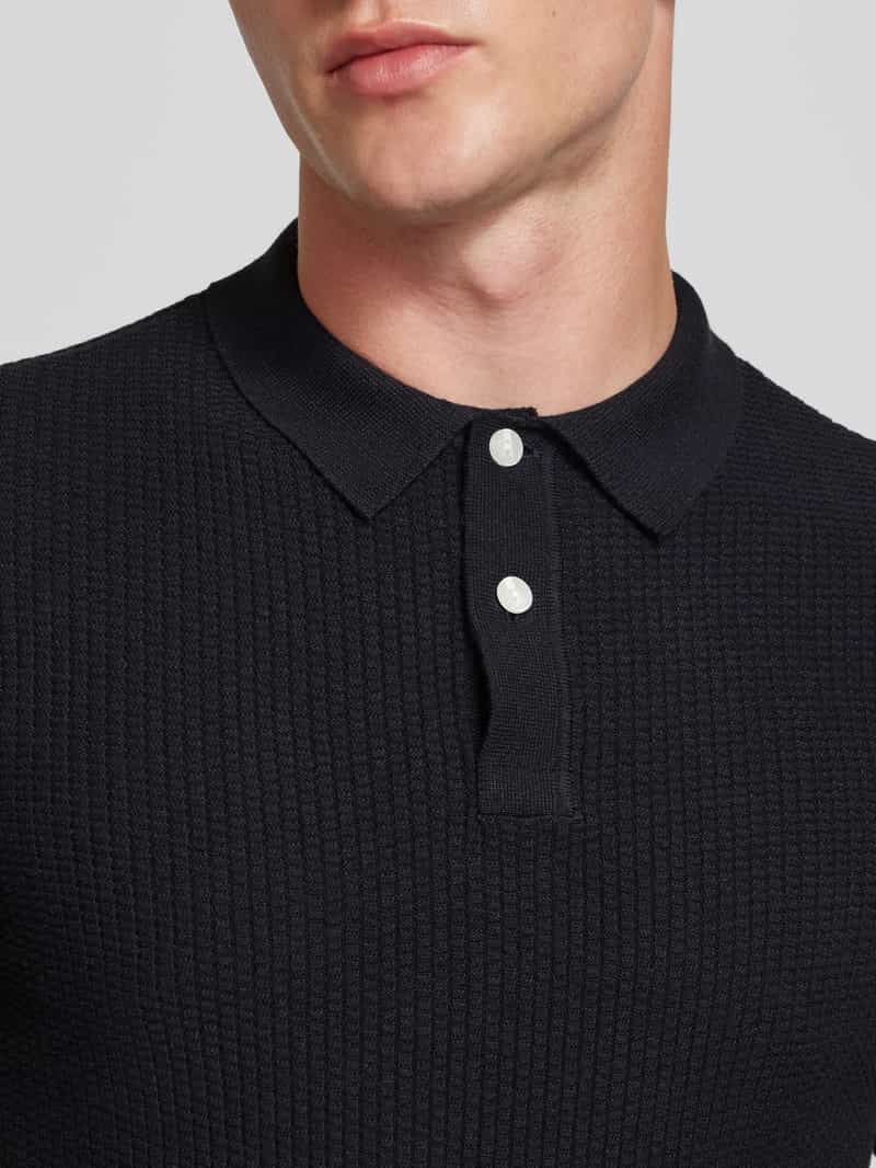 Blend Super skinny fit poloshirt met structuurmotief model 'AIDEN'