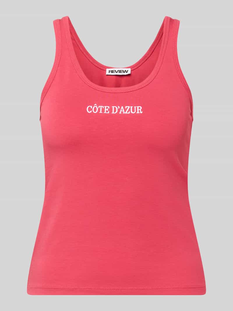 Tanktop met ronde hals en borduursel