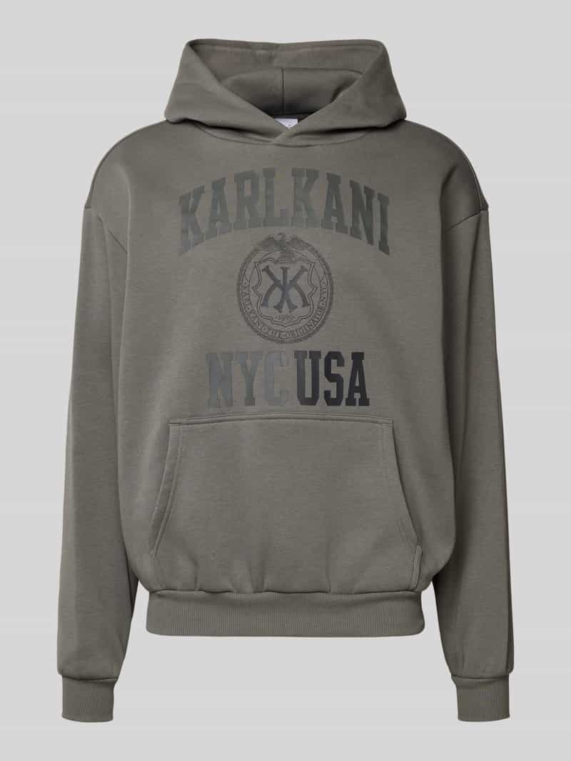 Karl Kani Hoodie met labelprint en kangoeroezak