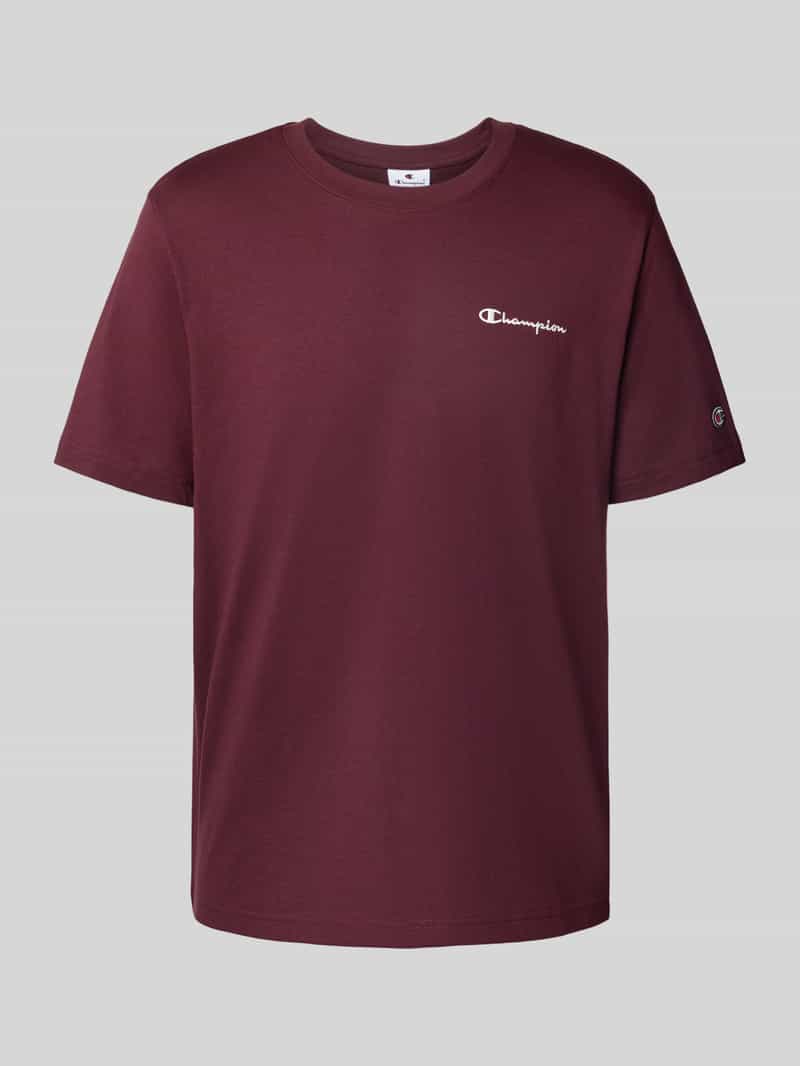 Champion T-shirt met logostitchings en ronde hals