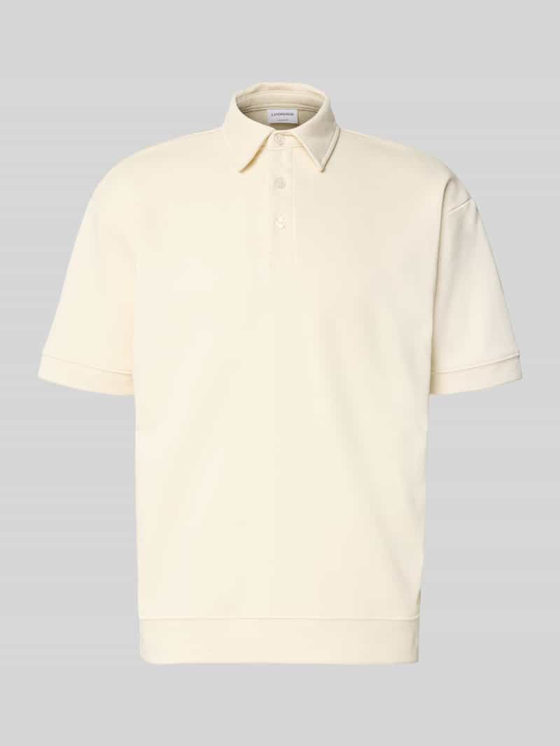 lindbergh Oversized poloshirt met polokraag en labeldetail