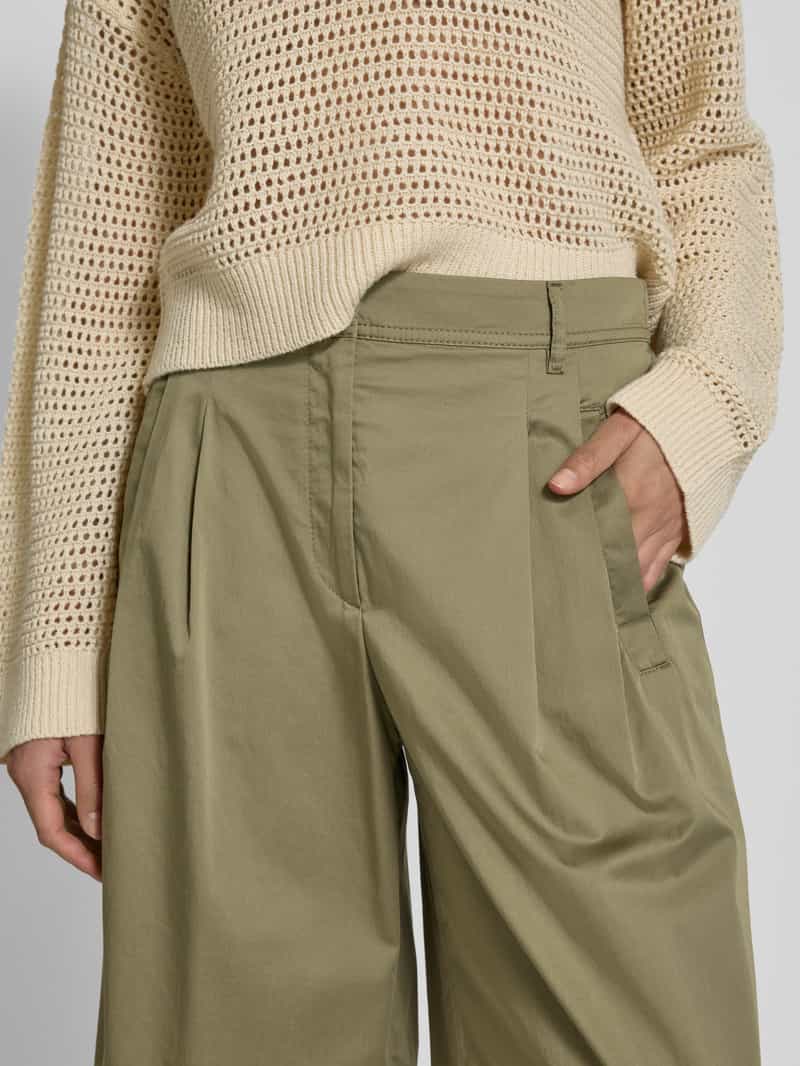Marc Cain Wide leg bandplooibroek met verkort model