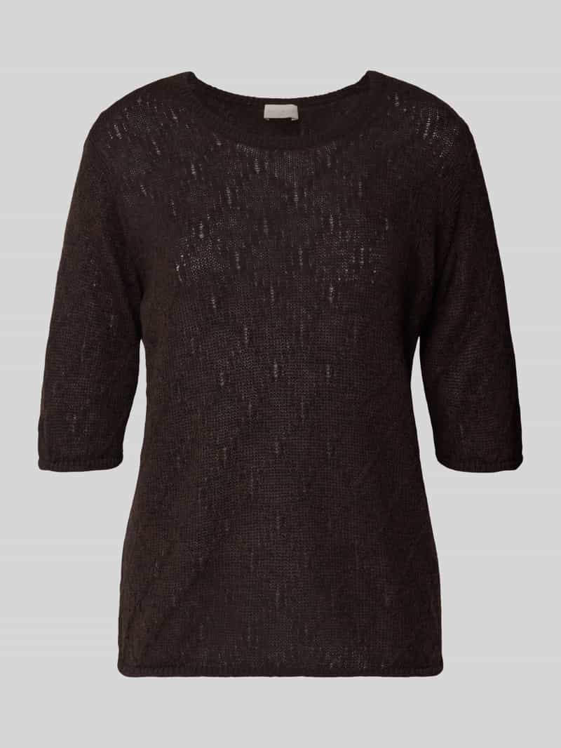 milano italy Regular fit gebreid shirt met alpaca-aandeel en 1 2-mouwen