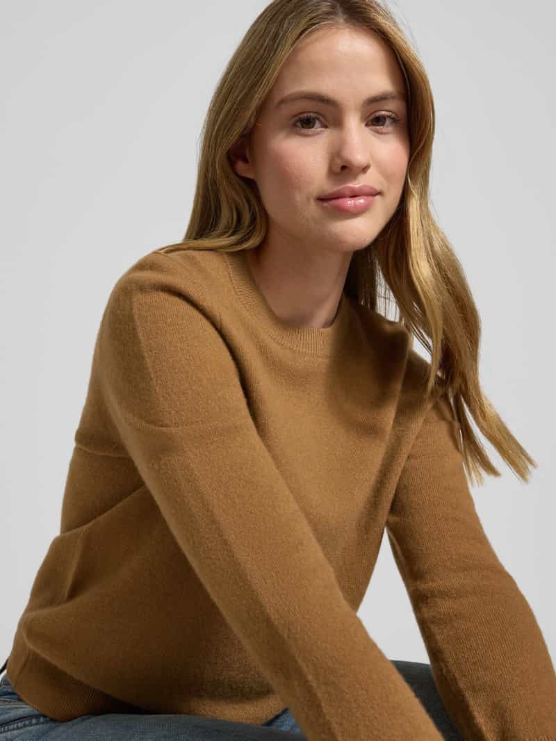 Jake*s Casual Gebreide pullover van kasjmier met ronde hals