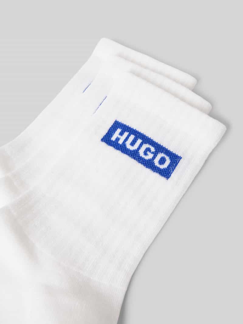 Hugo Blue Sokken met labeldetail in een set van 3 paar