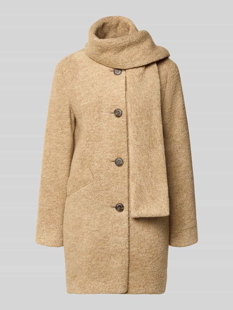 Fuchs Schmitt Lange jas met wol en sjaaldetail