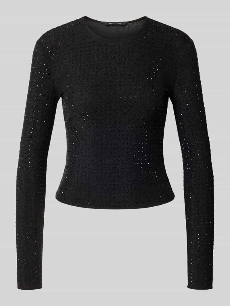 Armani Exchange Slim fit shirt met lange mouwen met strass-steentjes