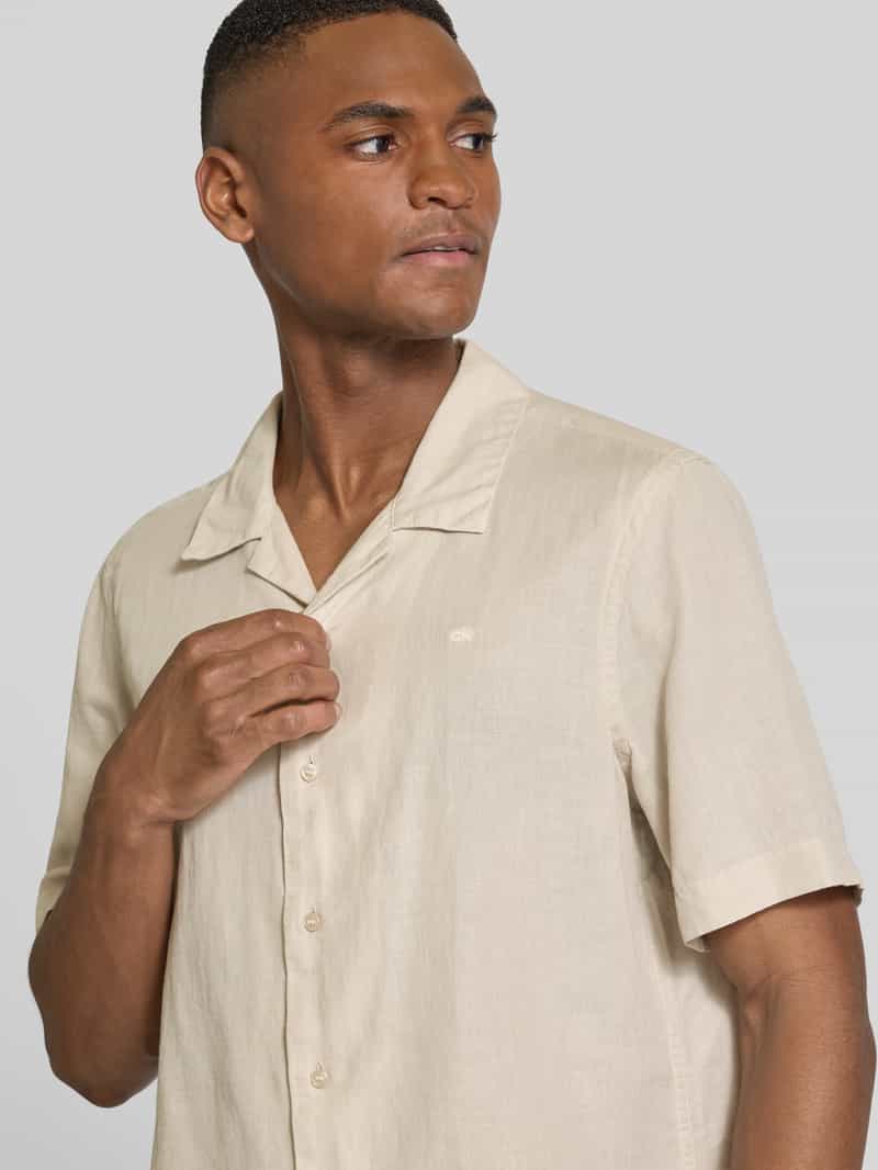 CK Calvin Klein Regular fit vrijetijdsoverhemd van een mix van linnen en katoen