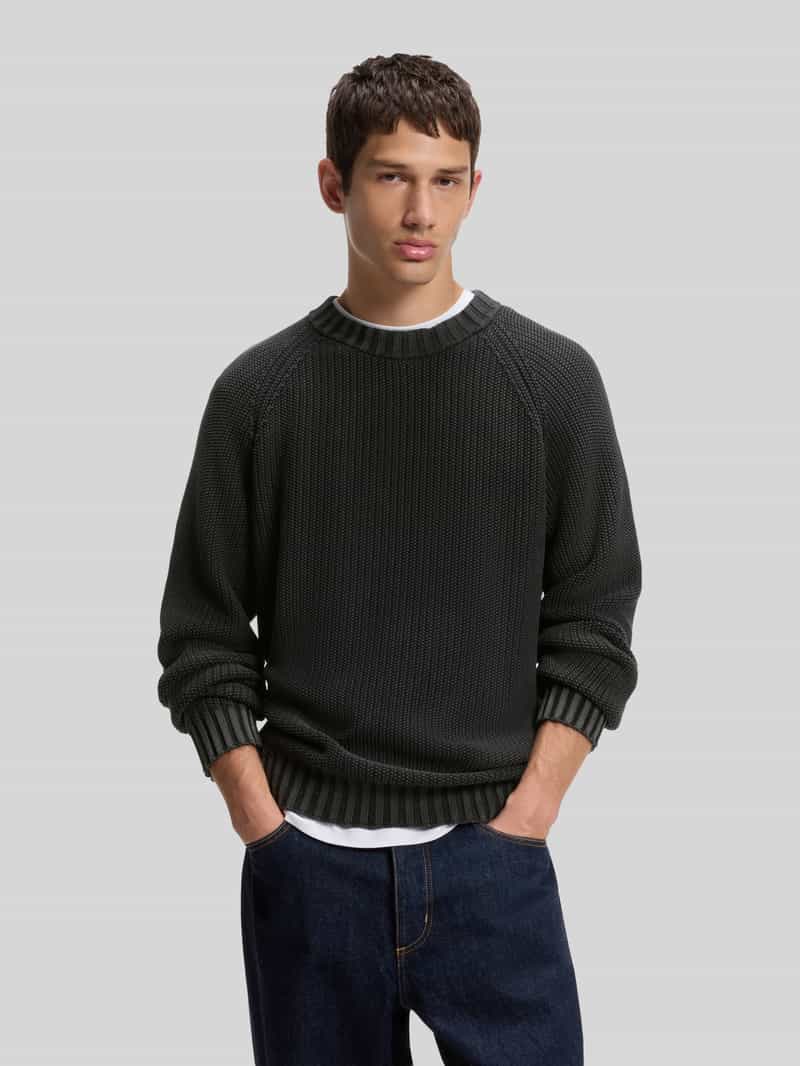 HUGO Blue Regular fit pullover met labelpatch