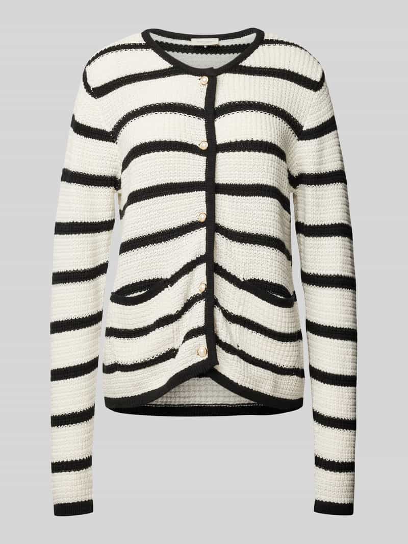 Gebreid jack met streepmotief, model 'Cotla' FREE/QUENT