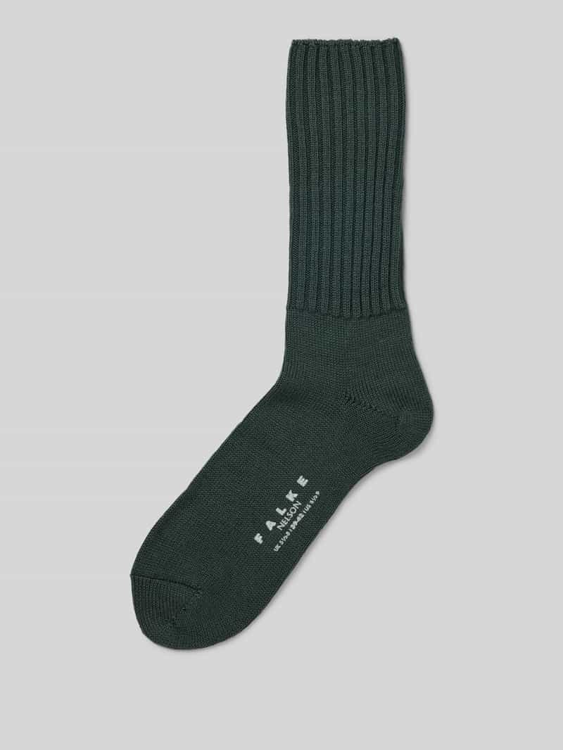 Falke Sokken van scheerwolmix met labeldetail model 'Nelson'