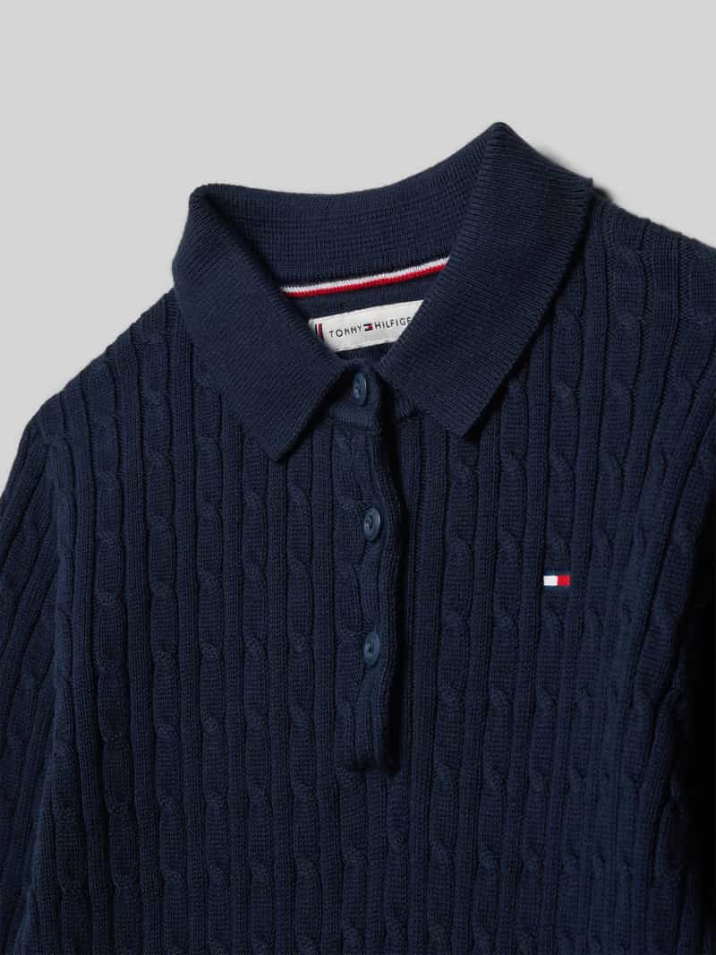 Tommy Hilfiger Teens Getailleerde gebreide jurk van puur katoen