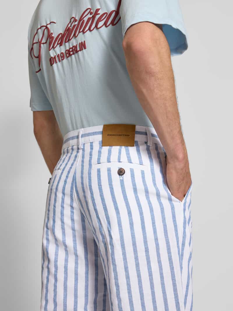 PROHIBITED Wide leg stoffen broek met linnen