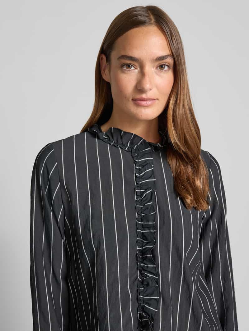 MOS MOSH Blouse van viscosemix met ruches model 'Billy'