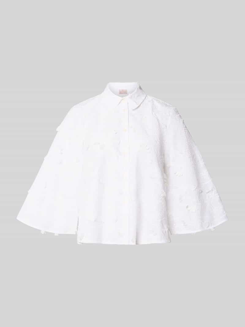 Emme Damen Regular Fit Bluse Mit Stitchings Modell 'Mamico' In Weiss Größe 36 