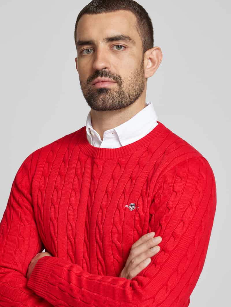 Gant Gebreide pullover met kabelpatroon