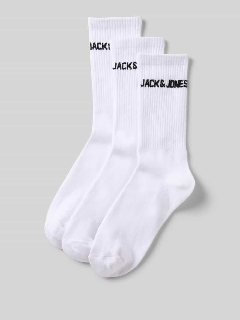 jack & jones Sokken met logostitching in een set van 3 paar model 'Melvin'