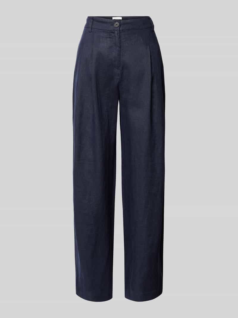 Christian Berg Woman Wide leg linnen broek met bandplooien