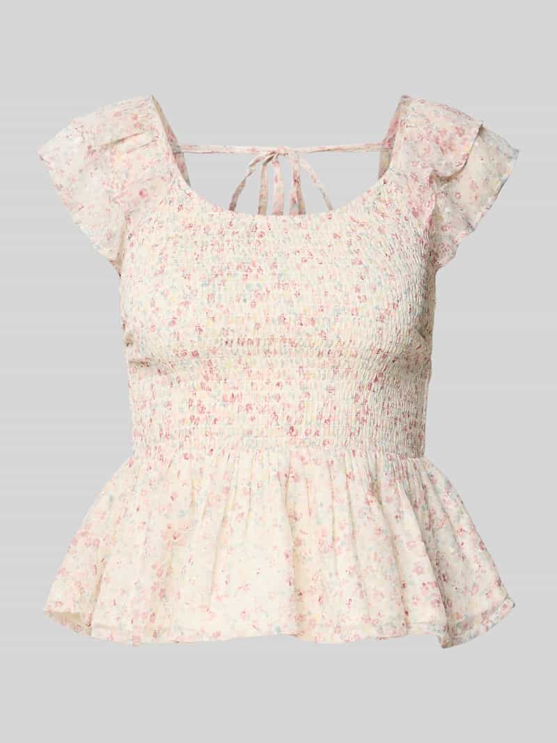 Only Slim fit chiffon top met gesmokte romp model 'ELIZA LIFE'
