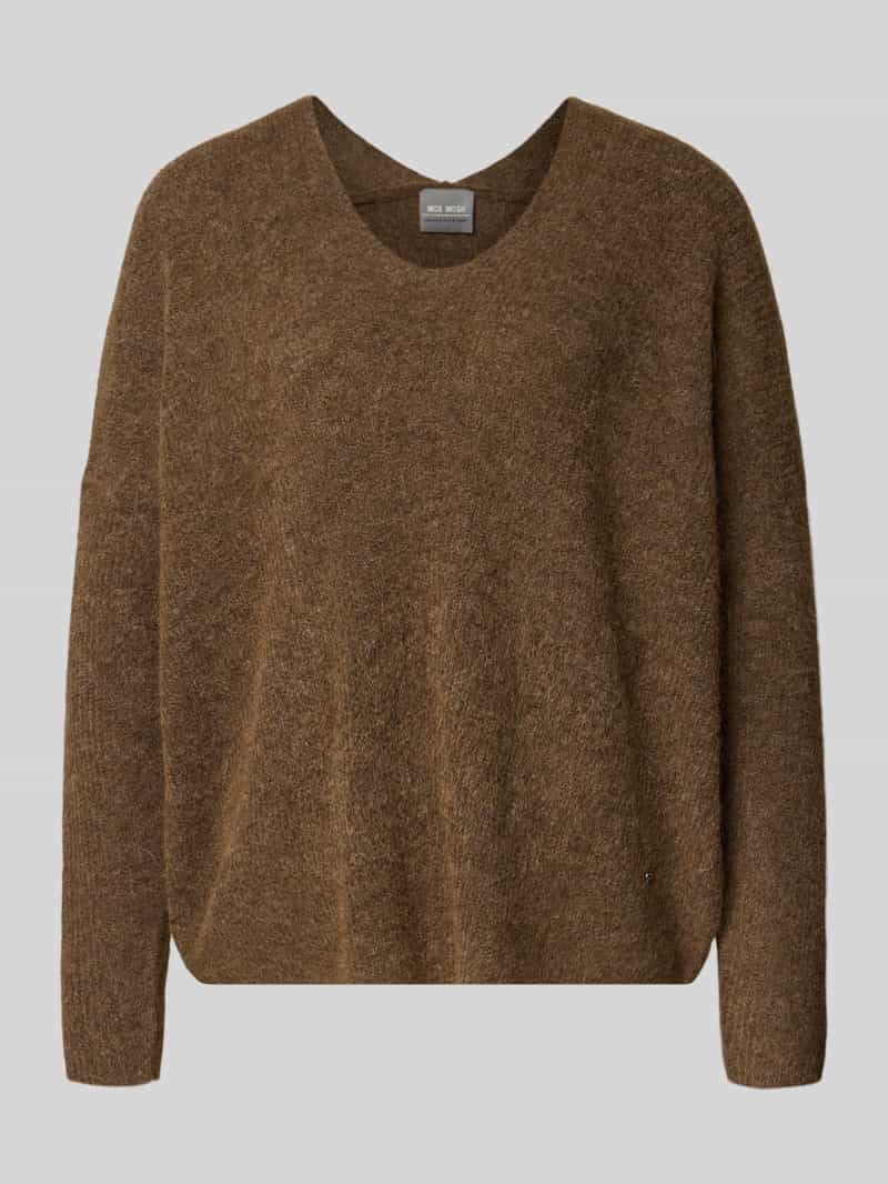 MOS MOSH Oversized gebreide pullover met ribboorden model 'THORA'