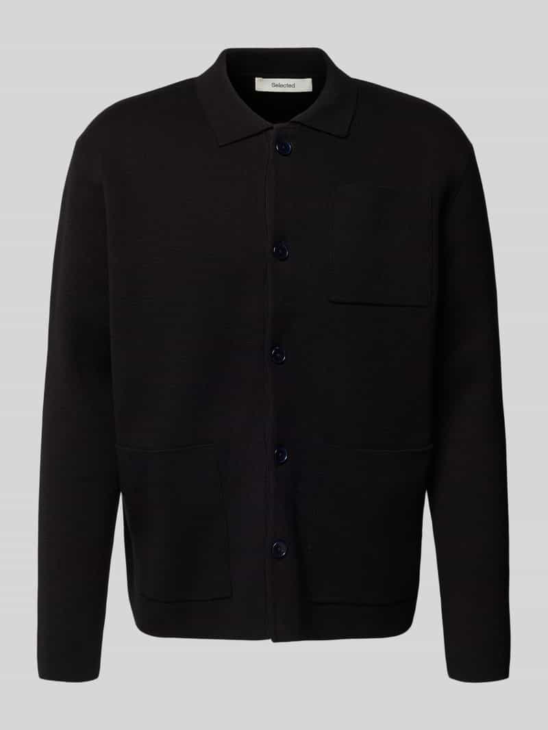 Selected Homme Relaxed fit gebreid jack van katoenmix model 'MIKE'