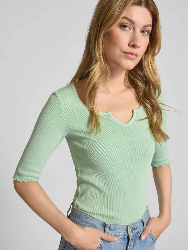 Tom Tailor Denim Slim fit T-shirt van katoenmix