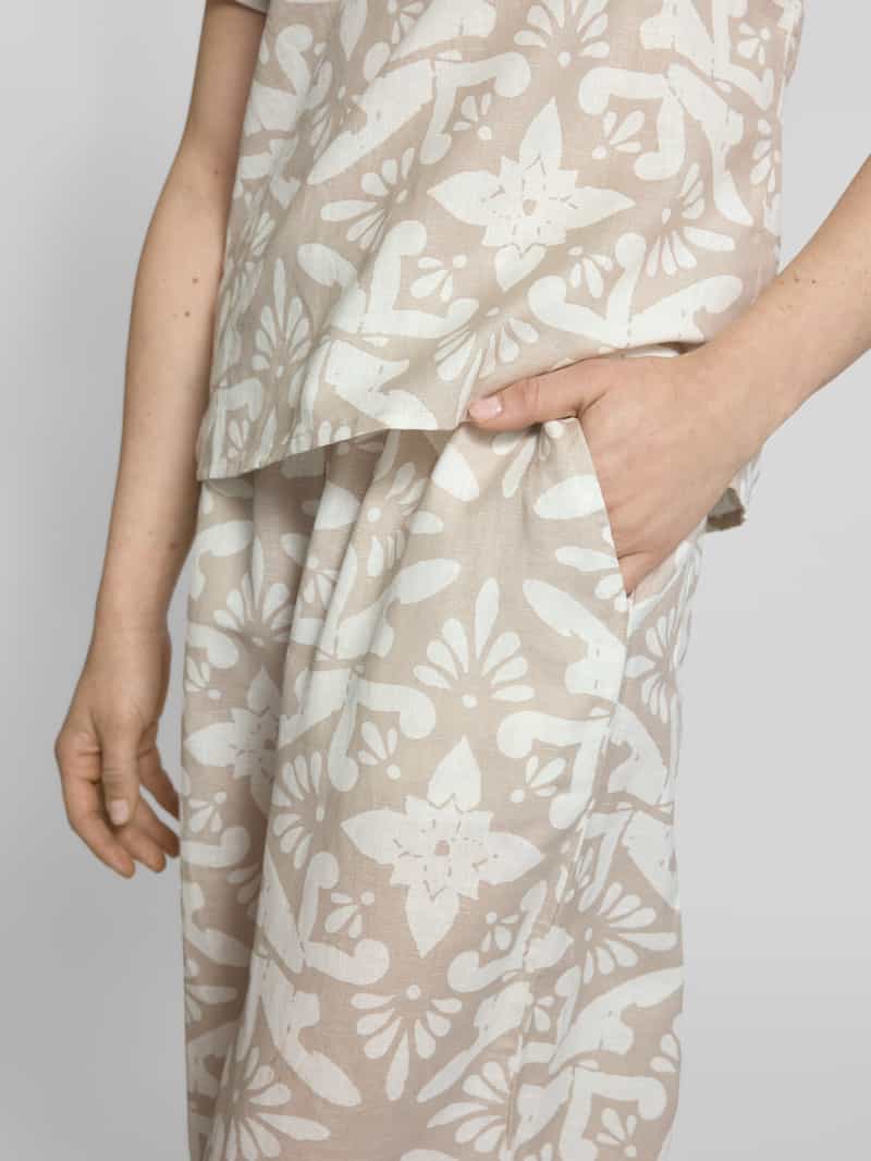 Christian Berg Woman Straight leg linnen broek met steekzakken