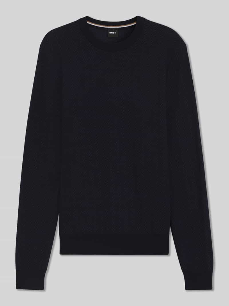 Boss Regular fit pullover van scheerwolmix model 'HABITO'