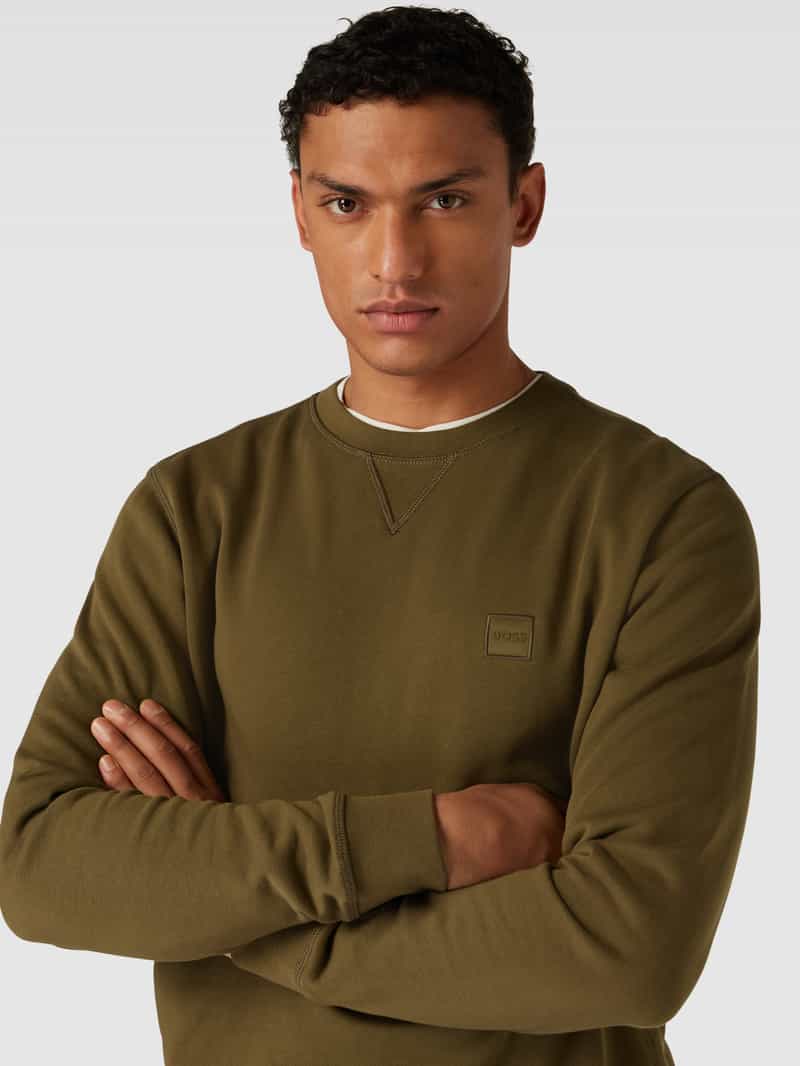 Boss Orange Sweatshirt met labelstitching model 'Westart'