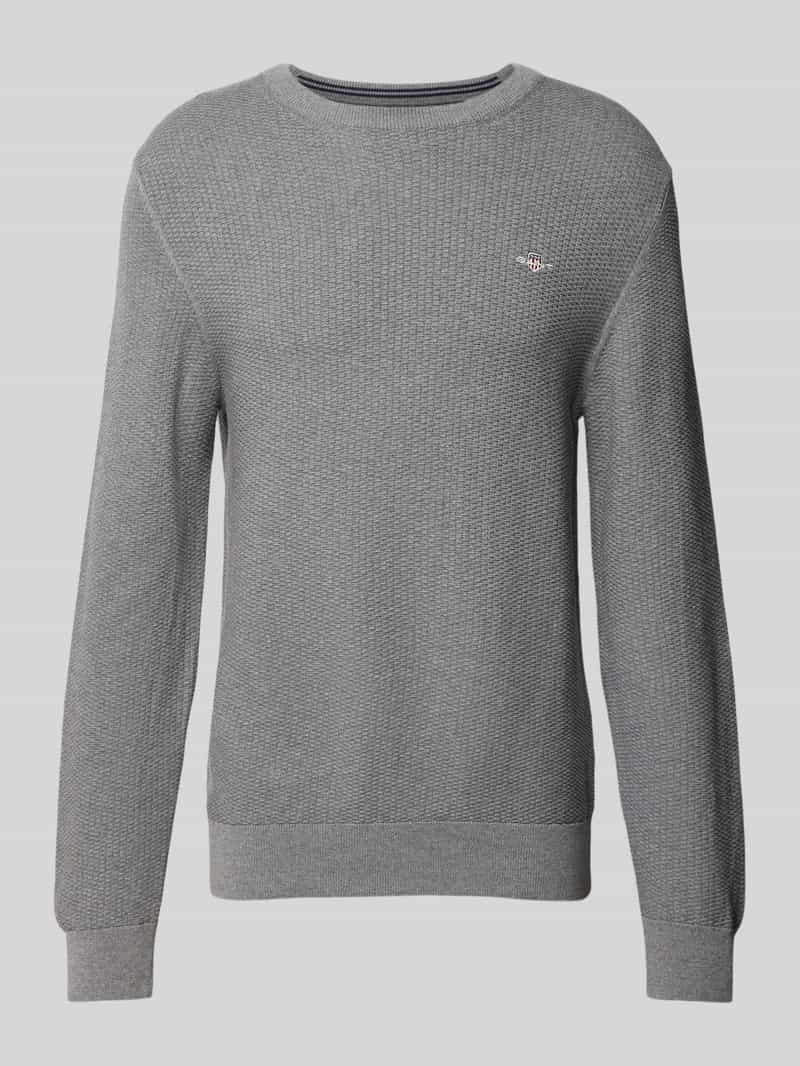 Gant Gebreide pullover met structuurmotief en ronde hals