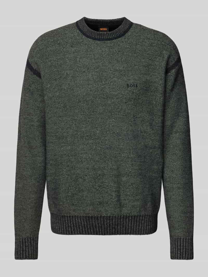 Boss Orange Gebreide pullover met wol en labelstitching model 'Kluna'