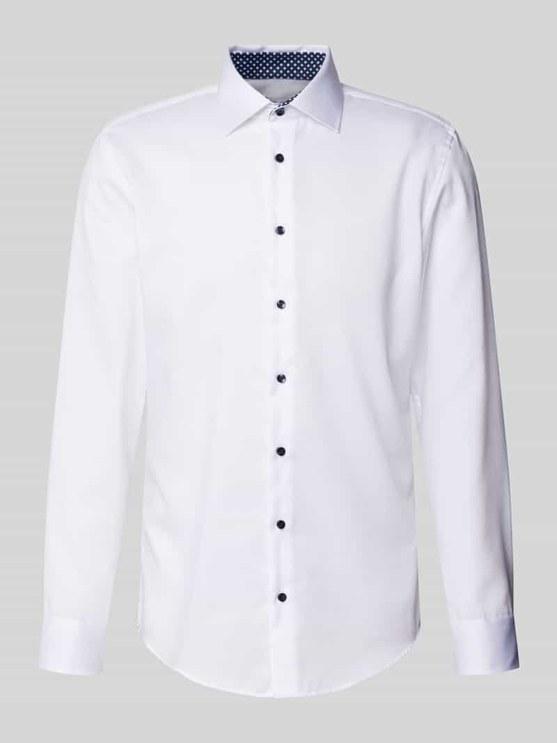 seidensticker Slim fit zakelijk overhemd van twill