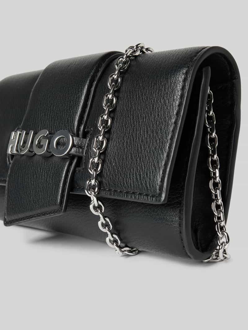 HUGO Clutch met labelapplicatie van metaal model 'MEL 2.0'