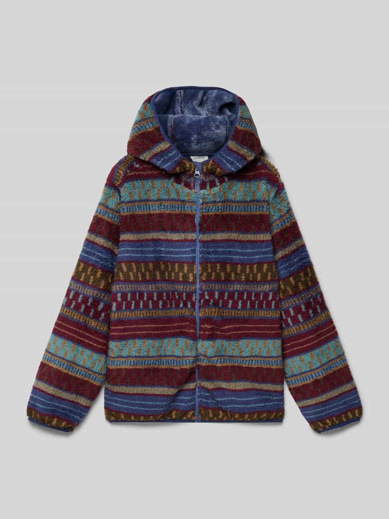 s.Oliver RED LABEL Regular fit fleecejack met capuchon