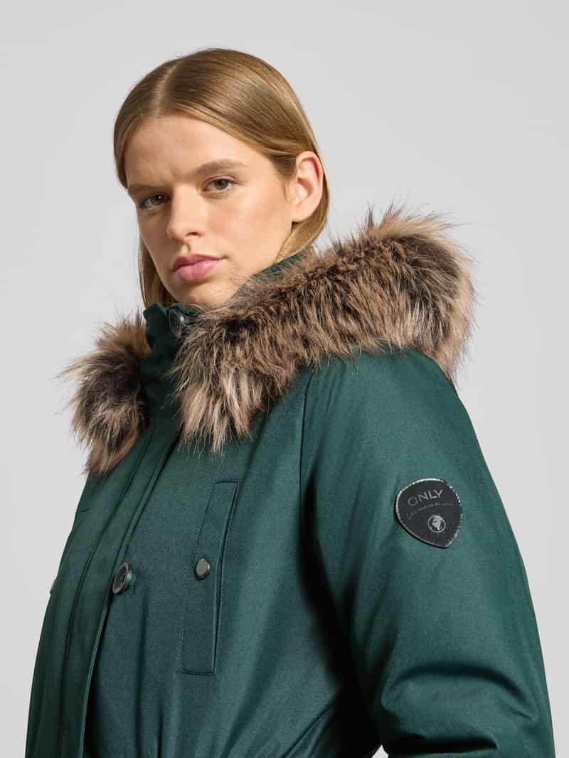 Only Regular fit parka met labelpatch model 'IRIS'