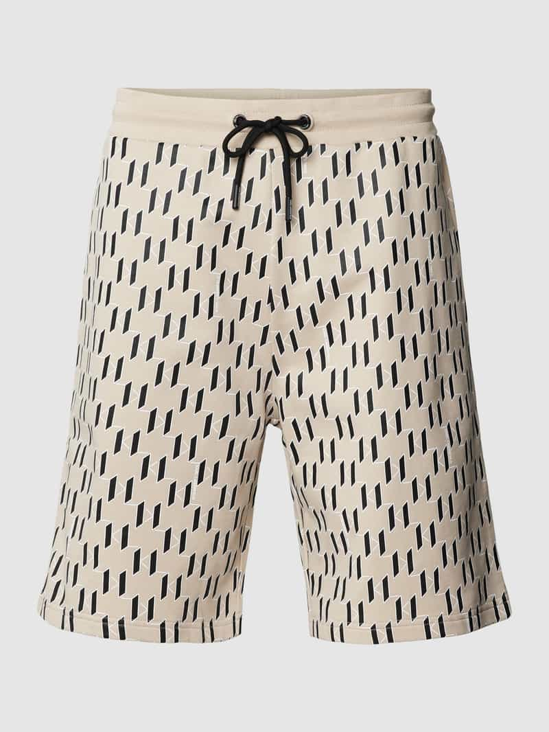 Karl Lagerfeld Regular fit sweatshorts met all-over labelprint